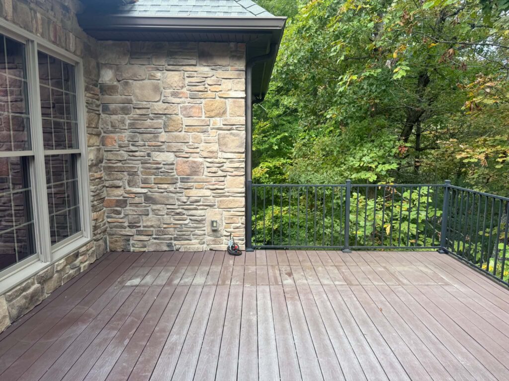 Open deck after the outdoor kitchen and demolition debris were removed